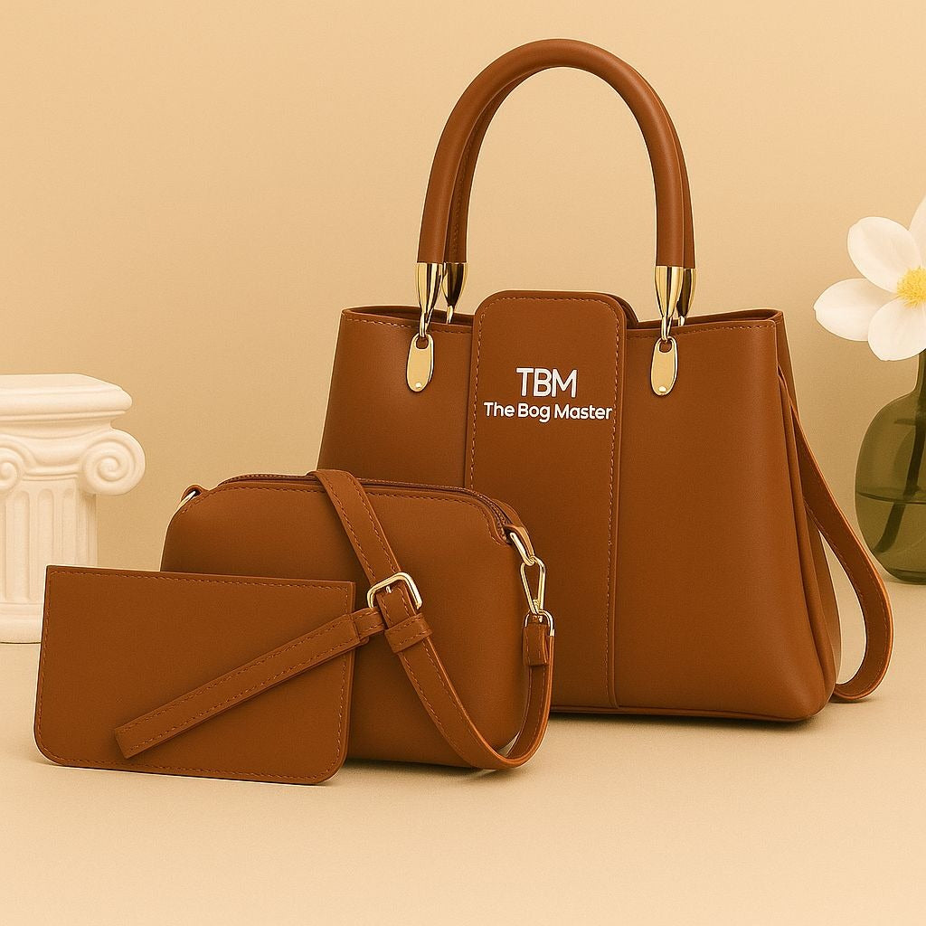 3-Piece Ladies Handbag Set | Elegant Design, Premium Quality, Smooth Finish & Easy Carry