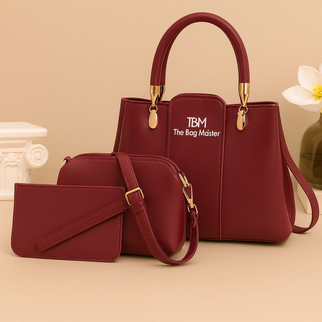 3-Piece Ladies Handbag Set | Elegant Design, Premium Quality, Smooth Finish & Easy Carry