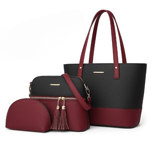 Elegant 3-Piece Tote Handbag Set | Premium Quality Smooth Finish | Easy Carry Daily Fashion Bag
