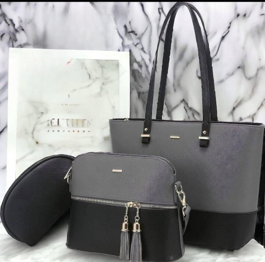 Elegant 3-Piece Tote Handbag Set | Premium Quality Smooth Finish | Easy Carry Daily Fashion Bag