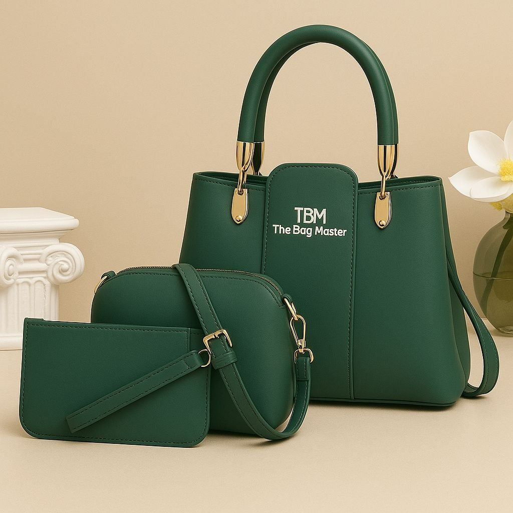 3-Piece Ladies Handbag Set | Elegant Design, Premium Quality, Smooth Finish & Easy Carry