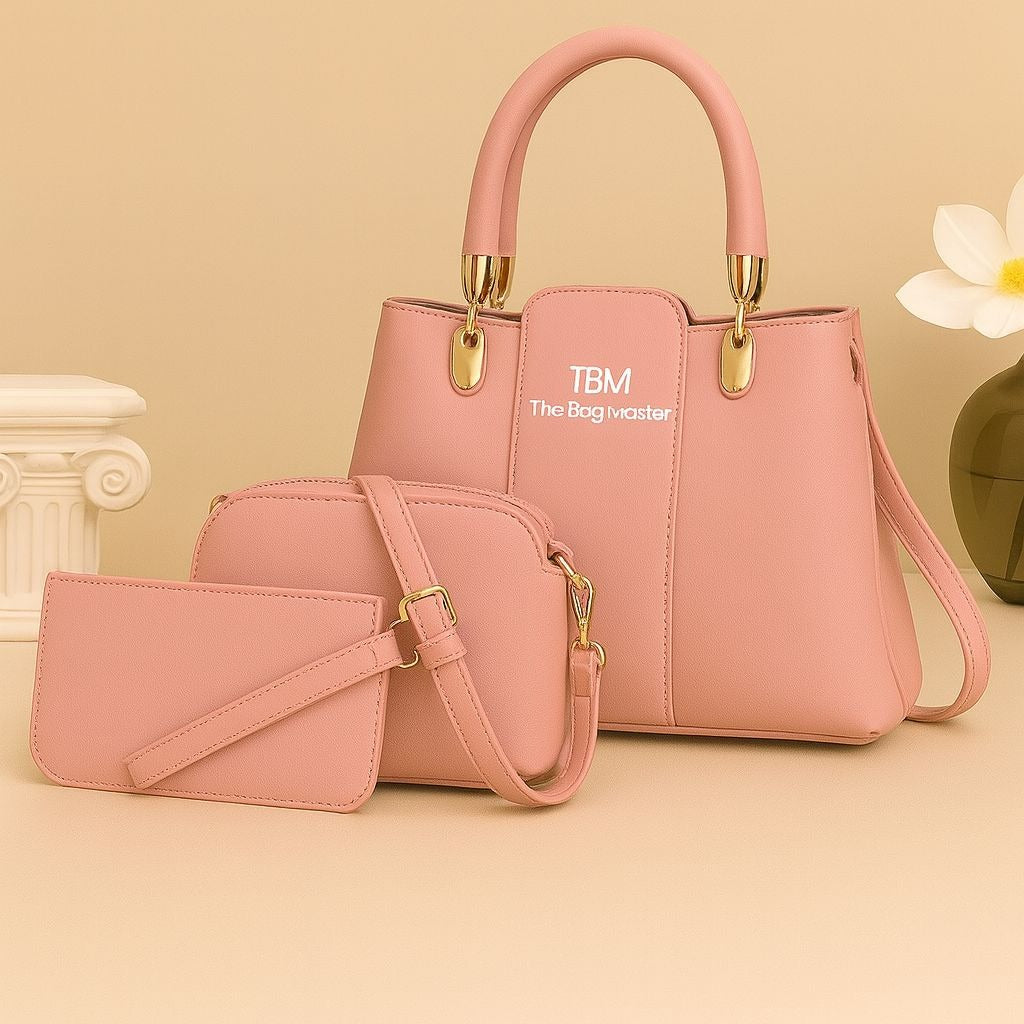 3-Piece Ladies Handbag Set | Elegant Design, Premium Quality, Smooth Finish & Easy Carry