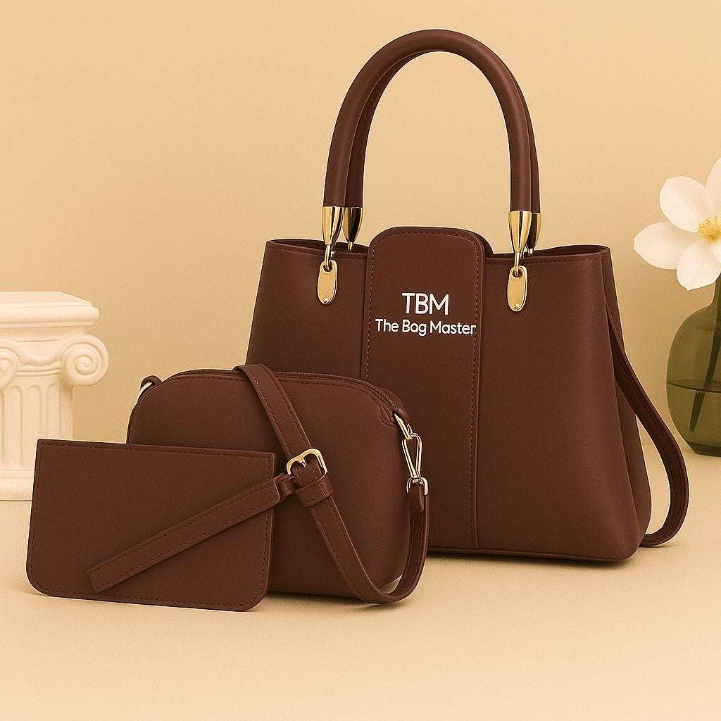 3-Piece Ladies Handbag Set | Elegant Design, Premium Quality, Smooth Finish & Easy Carry