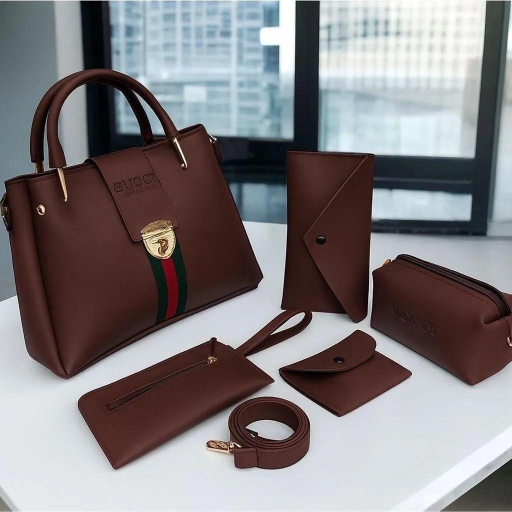 Women’s 5-Piece Handbag Set – Tote, Shoulder Bag, Crossbody, Clutch & Wallet | Stylish & Durable Purse Set