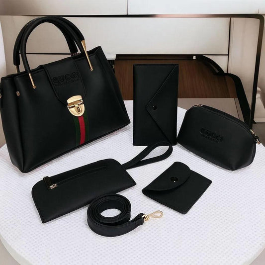Women’s 5-Piece Handbag Set – Tote, Shoulder Bag, Crossbody, Clutch & Wallet | Stylish & Durable Purse Set