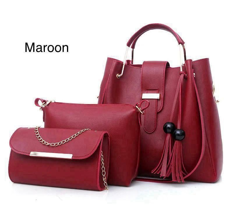 Elegant Women’s 3-Piece Handbag Set – Black Shoulder Bag, Crossbody Purse & Clutch Wallet for Everyday & Party Use
