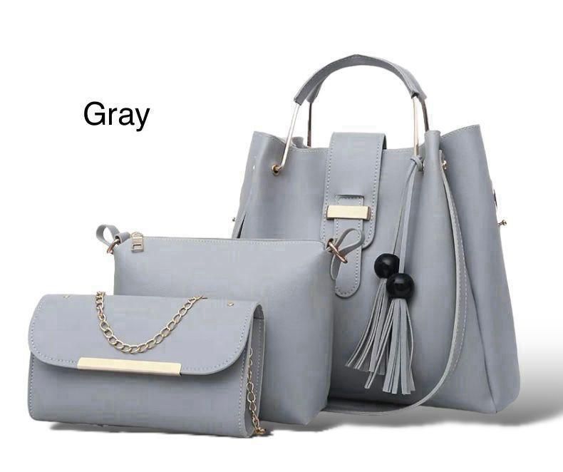 Elegant Women’s 3-Piece Handbag Set – Black Shoulder Bag, Crossbody Purse & Clutch Wallet for Everyday & Party Use