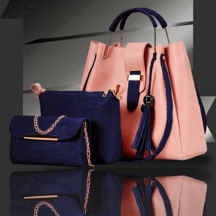 Fashion Women’s Handbag Set 3-Piece – Tote Bag, Shoulder Bag & Chain Clutch Purse