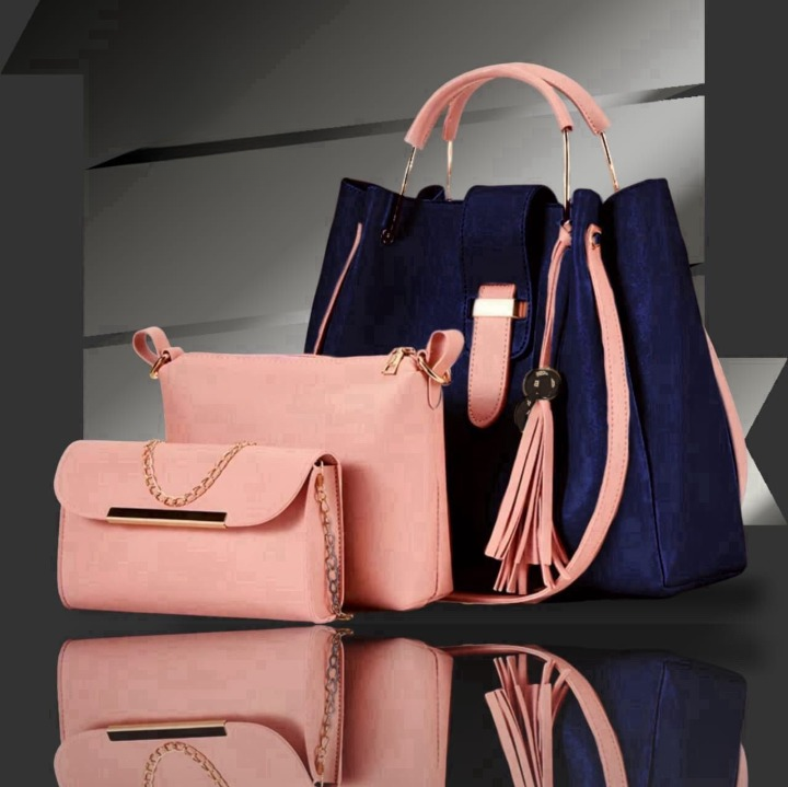 Fashion Women’s Handbag Set 3-Piece – Tote Bag, Shoulder Bag & Chain Clutch Purse