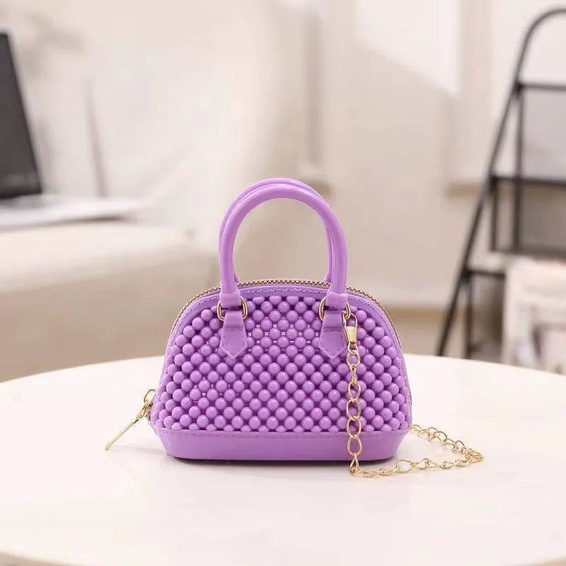 Stylish Girls Mini Chain Crossbody Bag – Multi Color Acrylic Fashion Bag