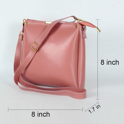 Girls Plain Rexine Handbag – Stylish Ladies Bag for Daily Use
