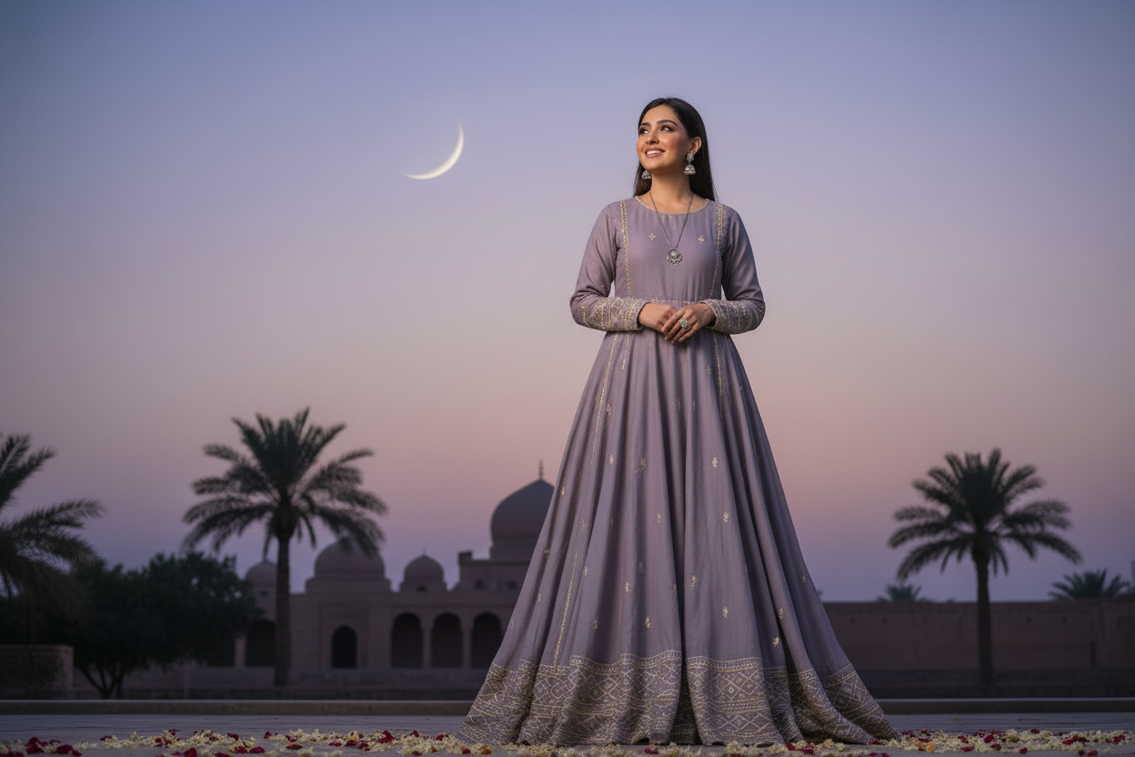 keep the same image only change the dress to less fancy and more traditional